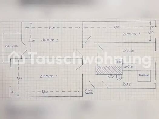 Wohnung zur Miete Tauschwohnung 499 € 3 Zimmer 68 m² 3. Geschoss Weißensee Berlin 13088