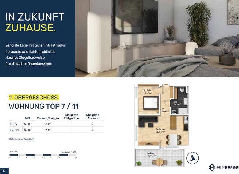 Wohnung zum Kauf - Erstbezug 249.800 € 2 Zimmer 52 m² Eferdingerstraße 31-33 Wilhering 4073