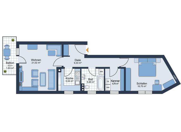 Wohnung zum Kauf 179.000 € 2,5 Zimmer 63,7 m²<br/>Wohnfläche 1.<br/>Geschoss Schrobenhausen Schrobenhausen 86529