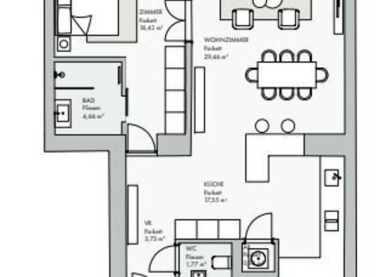 Wohnung zum Kauf - Erstbezug 675.000 € 2 Zimmer 76,8 m² 1. Geschoss Wien 1070