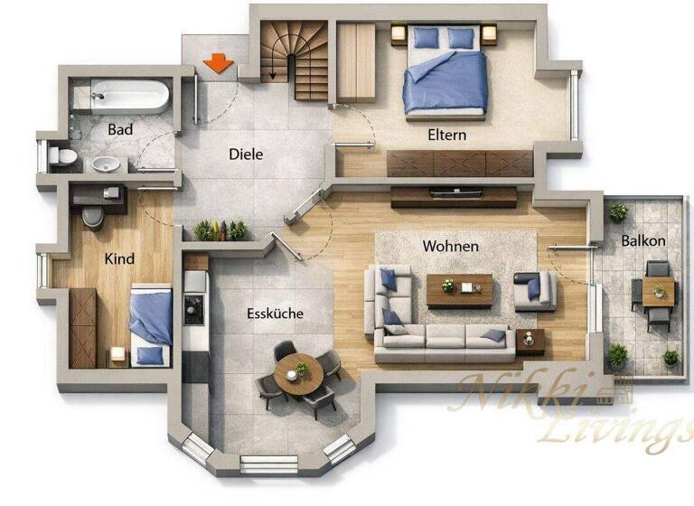 Wohnung zum Kauf 239.000 € 3 Zimmer 76 m² 2. Geschoss Dillingen Dillingen an der Donau 89407