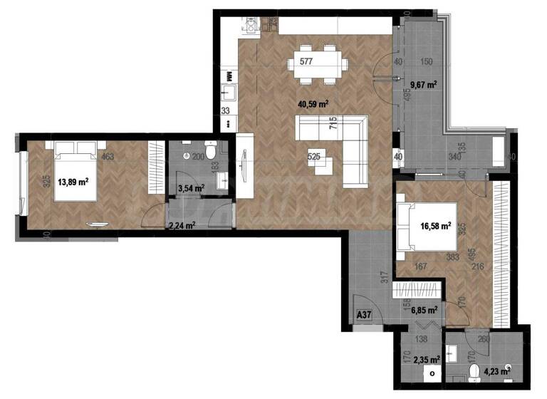 Studio zum Kauf 358.000 € 3 Zimmer 130,2 m² Sofia