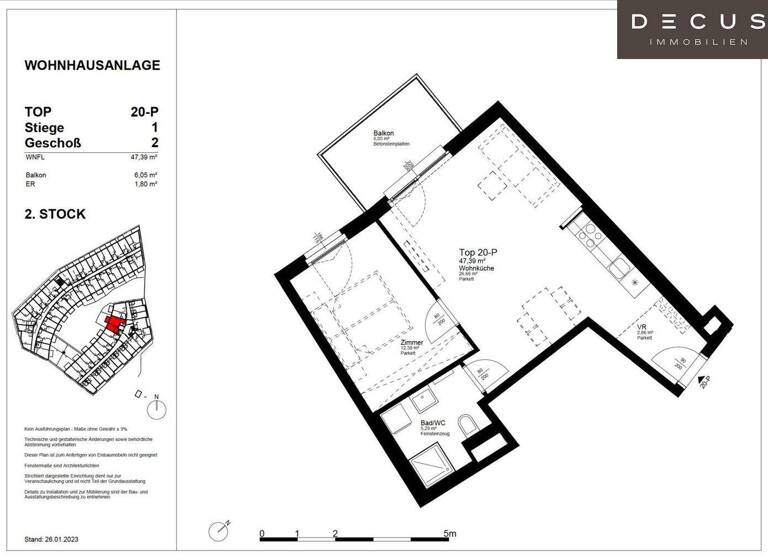 Wohnung zur Miete 803 € 2 Zimmer 47,4 m² 2. Geschoss Wien 1220
