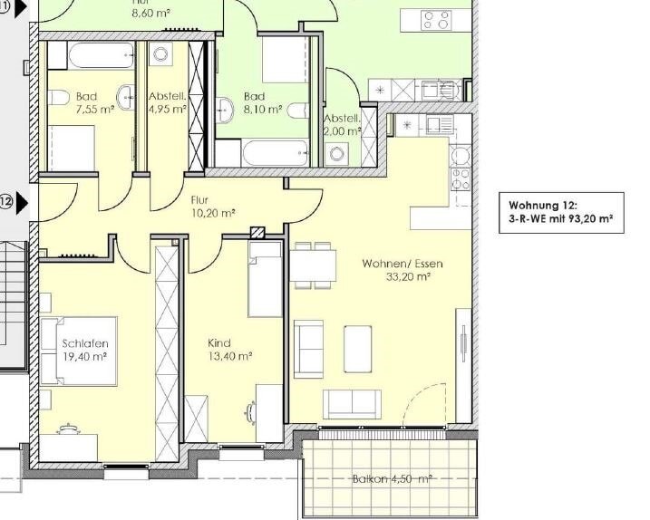 Wohnung zur Miete 1.118 € 3,5 Zimmer 93,2 m²<br/>Wohnfläche 01.03.2025<br/>Verfügbarkeit Im Waldquartier 2 + 4 Resse Gelsenkirchen 45892