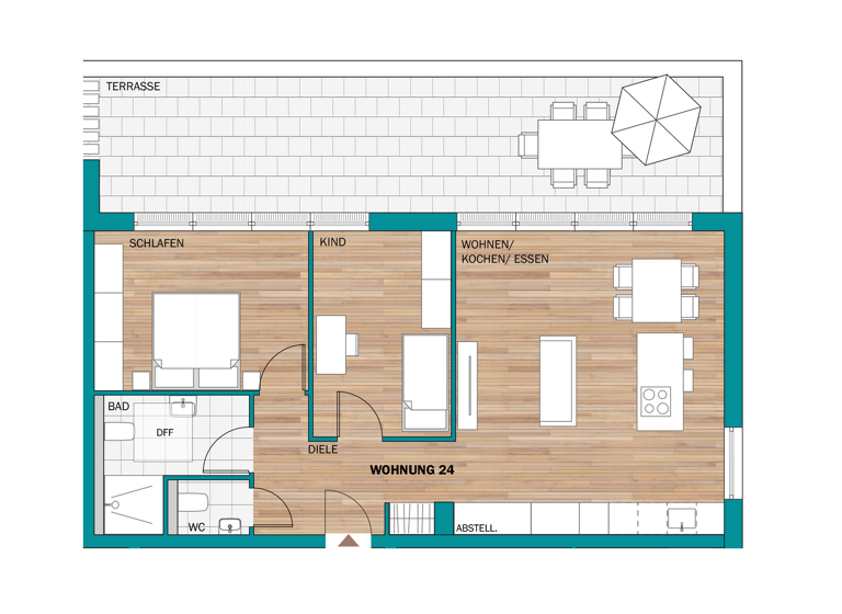 Wohnung zum Kauf provisionsfrei 593.300 € 3 Zimmer 91,3 m² 3. Geschoss frei ab 31.12.2027 Rüsselsheimer Straße 39-41 Waldhof Mannheim 68305