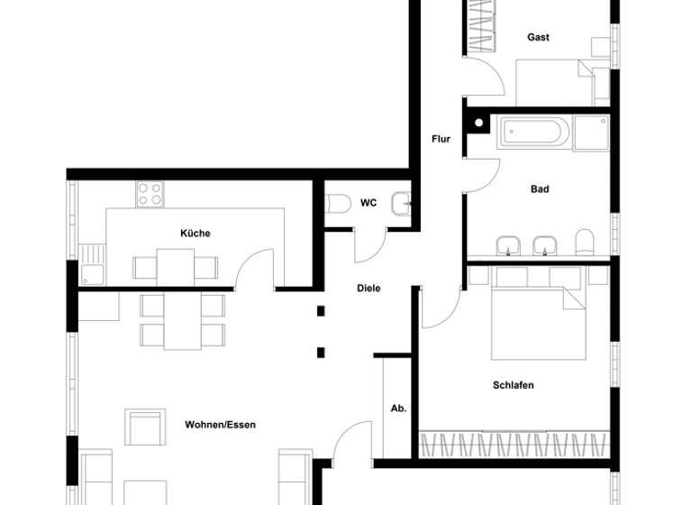 Wohnung zum Kauf 240.000 € 4 Zimmer 121,9 m²<br/>Wohnfläche EG<br/>Geschoss Windsbach Windsbach 91575