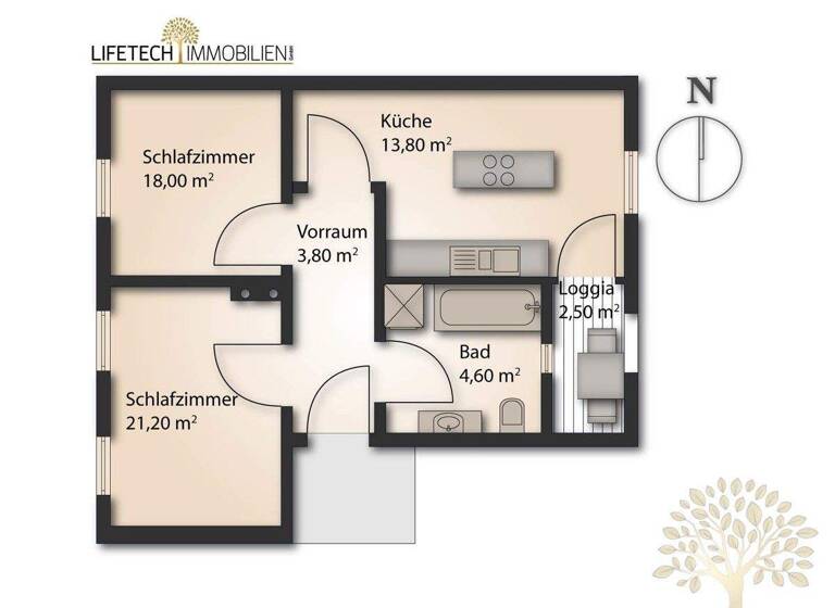 Wohnung zur Miete 680 € 2 Zimmer 63,9 m² Viktringer Vorstadt Klagenfurt 9020