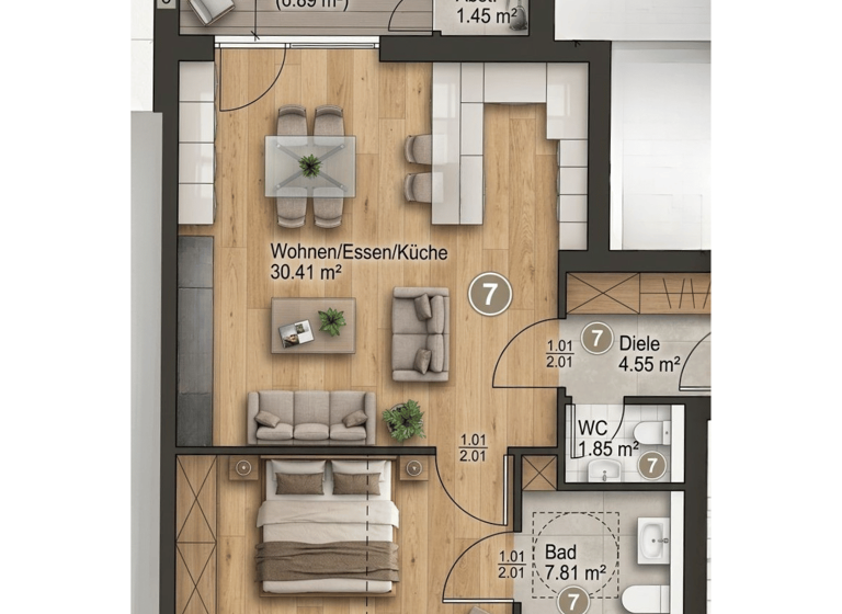 Wohnung zur Miete 1.020 € 2 Zimmer 68 m² Geschoss 1/4 frei ab 01.07.2026 Weinbergstraße 20 Neviges Velbert 42553