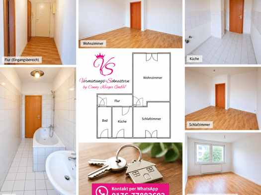 Wohnung zur Miete 255 € 2 Zimmer 46,8 m² Geschoss 3/4 frei ab sofort Geibelstraße 107 Gablenz Chemnitz 09127