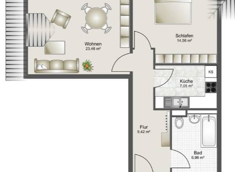 Wohnung zum Kauf provisionsfrei 219.000 € 2 Zimmer 61,5 m² 2. Geschoss Budenheim 55257