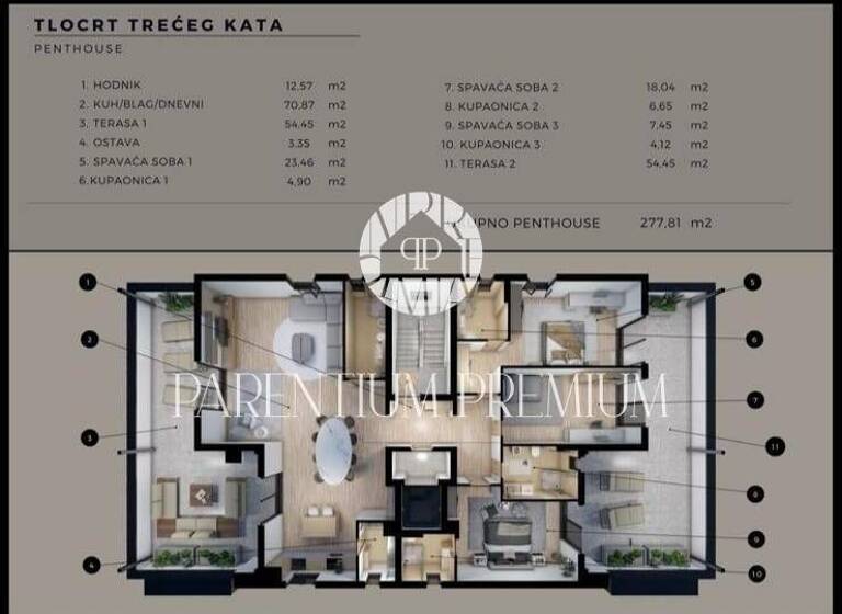 Wohnung zum Kauf 850.000 € 3 Zimmer 191 m² 3. Geschoss Mugeba - Valkarin