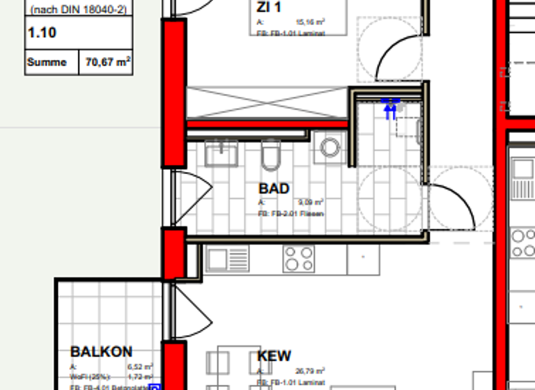 Wohnung zur Miete 1.019 € 2,5 Zimmer 70,3 m² 1. Geschoss frei ab sofort Bahnhofstraße 48-58 Laichingen 89150