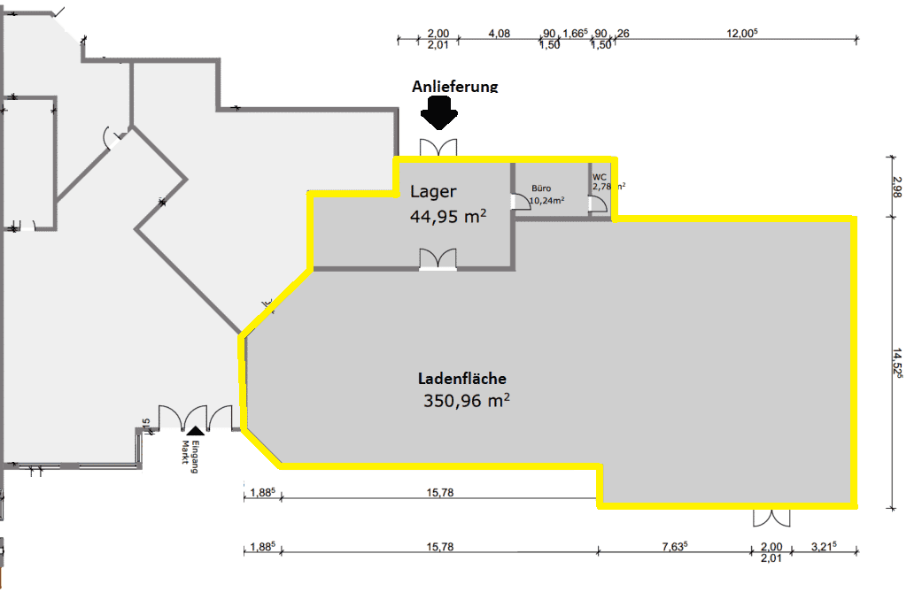 Laden zur Miete 2.500 € 351 m²<br/>Verkaufsfläche Dolmarstraße 49 Meiningen Meiningen 98617