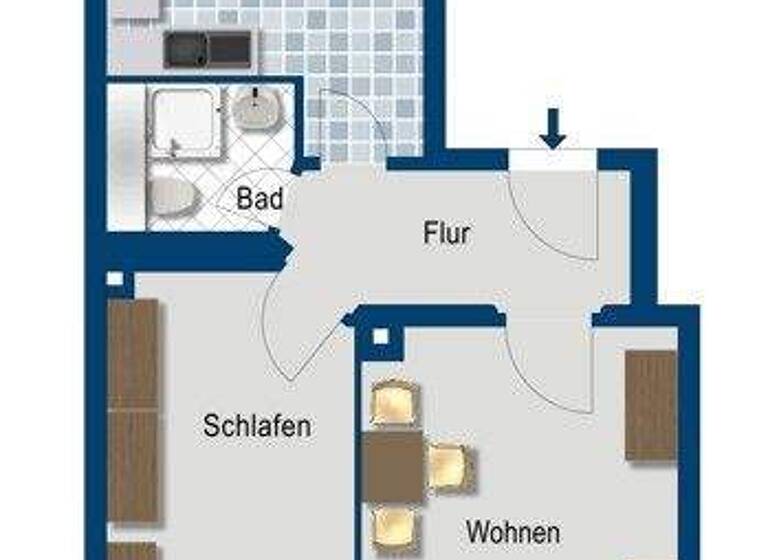Wohnung zur Miete 481 € 2 Zimmer 53,5 m² 1. Geschoss frei ab 08.03.2026 Pitschkestr. 4 Lindenthal Leipzig 04158