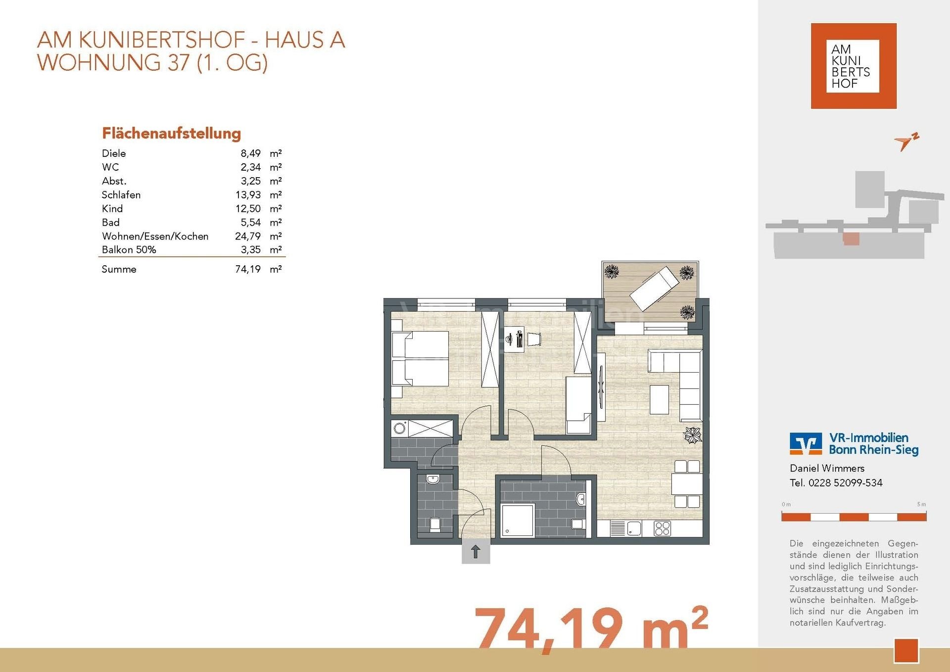 Wohnung zum Kauf provisionsfrei 359.000 € 3 Zimmer 74,2 m²<br/>Wohnfläche 1.<br/>Geschoss Witterschlick Alfter 53347