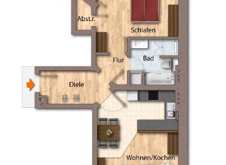 Wohnung zur Miete 560 € 2 Zimmer 62,1 m²<br/>Wohnfläche 3.<br/>Geschoss Otto-von-Guericke-Str. 59 Altstadt Magdeburg 39104