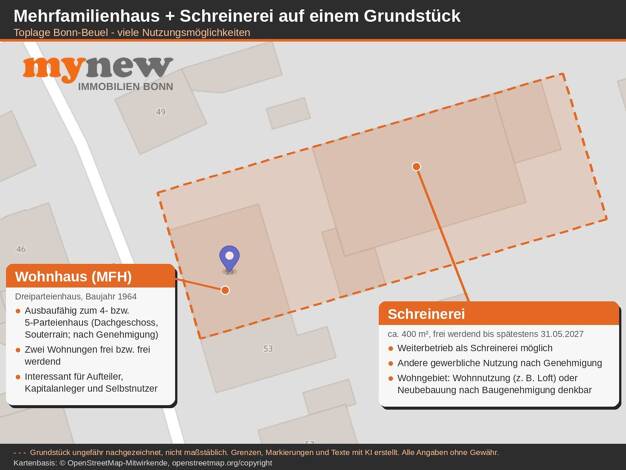 Mehrfamilienhaus zum Kauf provisionsfrei als Kapitalanlage geeignet 1.495.000 € 15 Zimmer 850 m² 1.021 m² Grundstück Schwarzrheindorf Bonn 53225