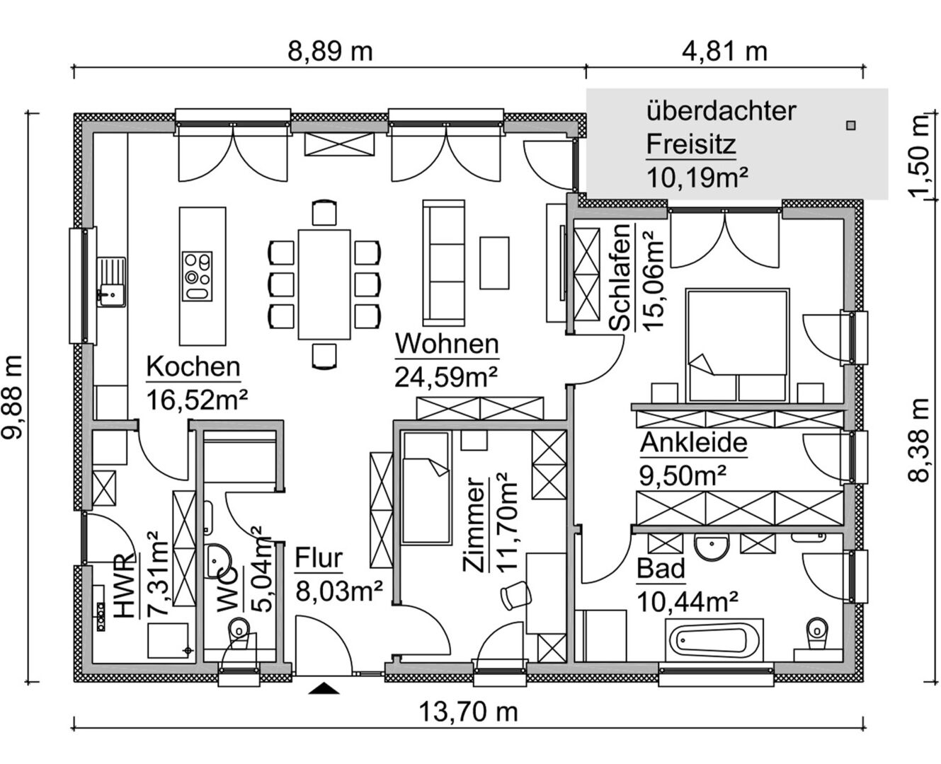 Bungalow zum Kauf provisionsfrei 237.400 € 3 Zimmer 110 m²<br/>Wohnfläche 1.000 m²<br/>Grundstück Zossen Zossen 15806