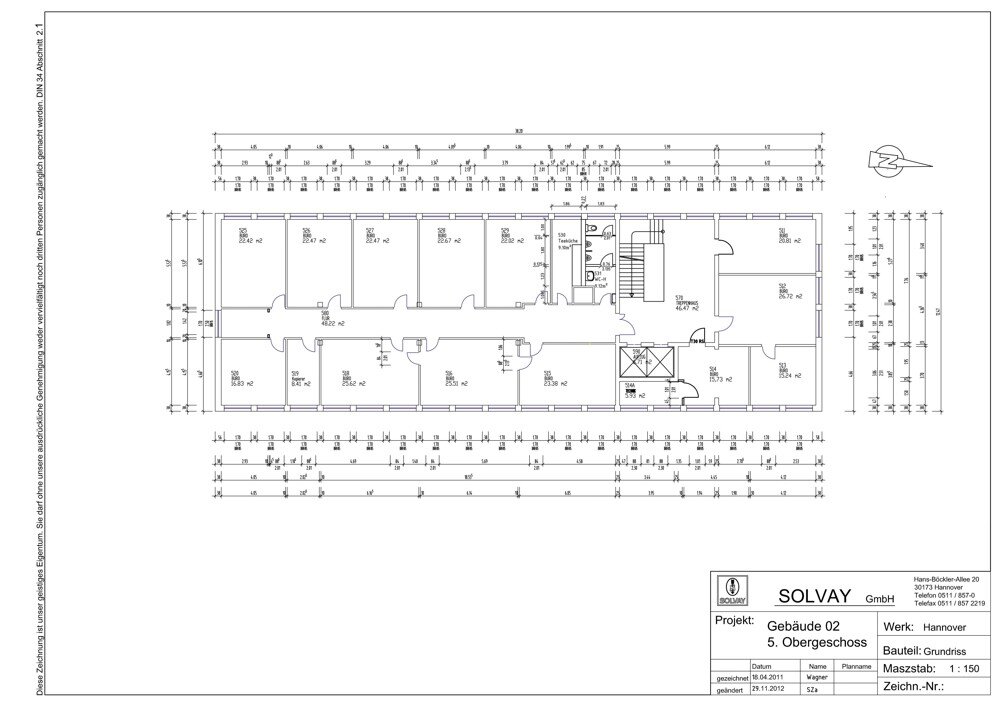 Bürofläche zur Miete provisionsfrei 11 € 14 Zimmer 290,3 m²<br/>Bürofläche Bult Hannover / Zoo 30175