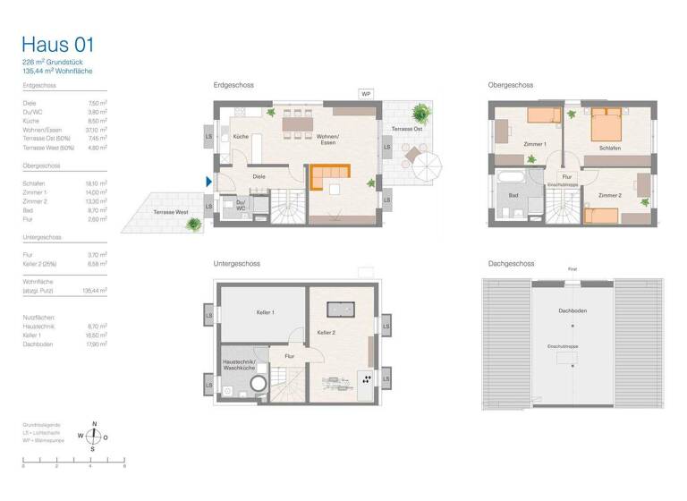 Doppelhaushälfte zum Kauf - Erstbezug provisionsfrei 699.000 € 4 Zimmer 135,4 m² 226 m² Grundstück Bad Wimpfen 74206