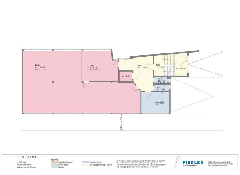 Lagerhalle zur Miete provisionsfrei 454 m² Lagerfläche In Bühlen 4 Rommelsbach Reutlingen 72768