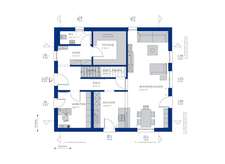 Haus zum Kauf 644.025 € 6 Zimmer 164 m² 537 m² Grundstück West Remscheid 42857