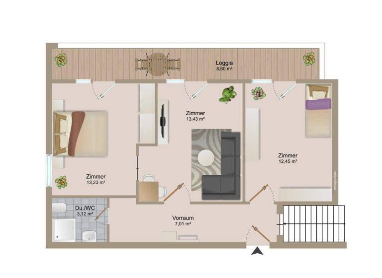Wohnung zum Kauf 139.500 € 3 Zimmer 57,7 m² 2. Geschoss Gödersdorf 9585