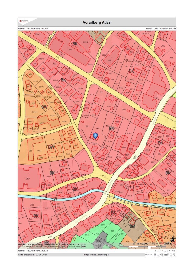 Grundstück zum Kauf 2.100.000 € 1.702 m²<br/>Grundstück Schlößleweg Götzis 6840