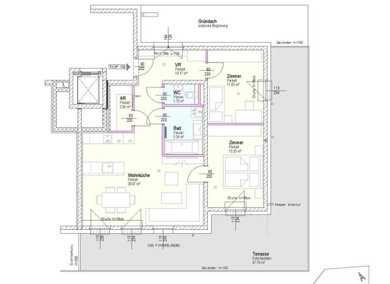 Wohnung zum Kauf - Erstbezug 409.000 € 3 Zimmer 75,4 m² 2. Geschoss Kabanenweg Neulengbach 3040