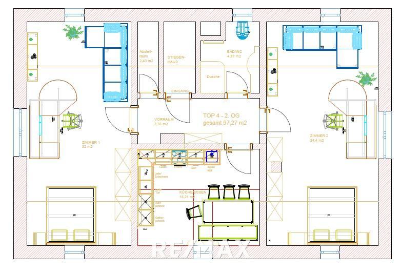 Wohnung zur Miete 891 € 2 Zimmer 97,3 m²<br/>Wohnfläche Andorf 4770