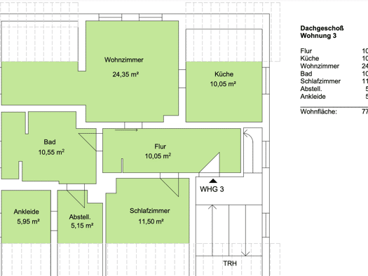 Wohnung zur Miete 525 € 1 Zimmer 77,6 m² 3. Geschoss Sonneberg Sonneberg 96515