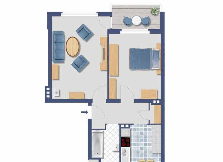 Wohnung zum Kauf provisionsfrei 249.900 € 2 Zimmer 57,2 m² EG Kiesselbachstraße 93 Holthausen Düsseldorf 40589