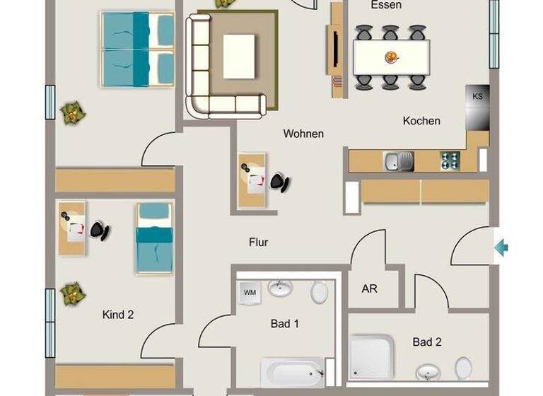 Wohnung zur Miete - Erstbezug 1.752 € 4 Zimmer 129,8 m² 1. Geschoss frei ab 01.08.2026 Liboriusstraße 41 Grumme Bochum 44807