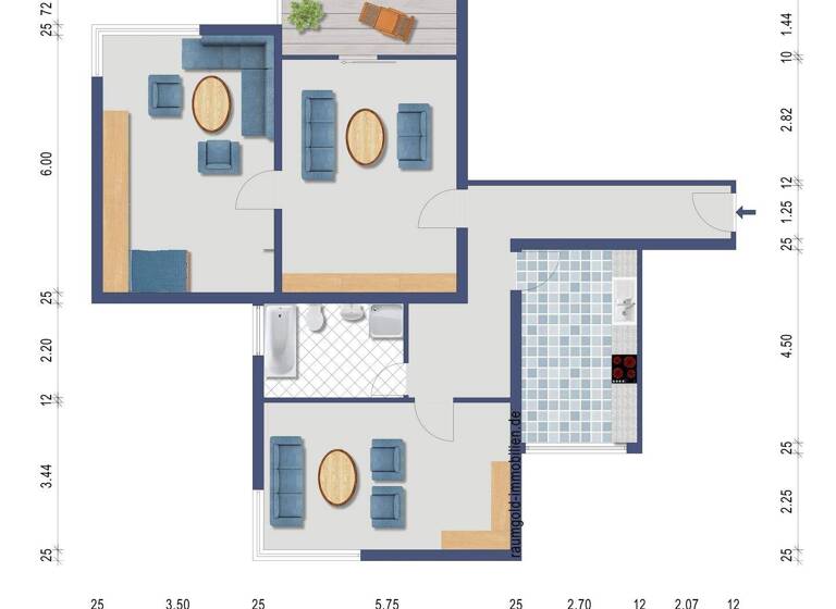 Wohnung zur Miete 889 € 3 Zimmer 87 m² 1. Geschoss Brombach Lörrach 79541
