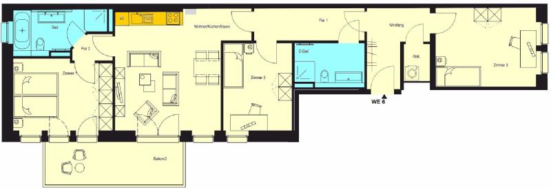 Wohnung zur Miete 1.848 € 4 Zimmer 108,3 m²<br/>Wohnfläche 2.<br/>Geschoss Floßplatz 25 Zentrum - Süd Leipzig 04107