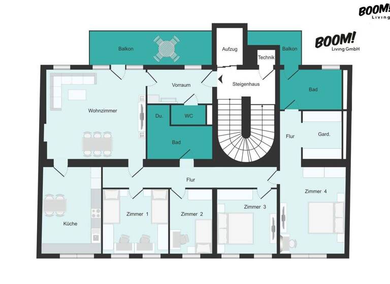 Terrassenwohnung zum Kauf - Erstbezug 1.336.000 € 5 Zimmer 165 m² 3. Geschoss Wien 1020