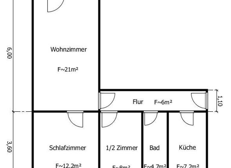 Wohnung zur Miete 420 € 2,5 Zimmer 59,2 m² 2. Geschoss Weg der Jugend 14 Boizenburg 19258