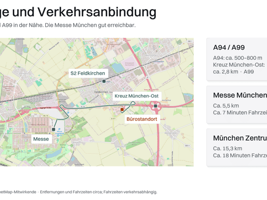 Büro zur Miete provisionsfrei 1.525 € 5,5 Zimmer 122 m² Bürofläche Otto-Lilienthal-Ring 8 Feldkirchen Feldkirchen 85622