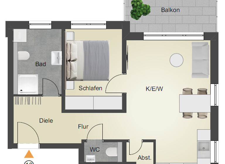 Wohnung zum Kauf provisionsfrei 222.800 € 2 Zimmer 51,6 m² Donaueschingen 78166