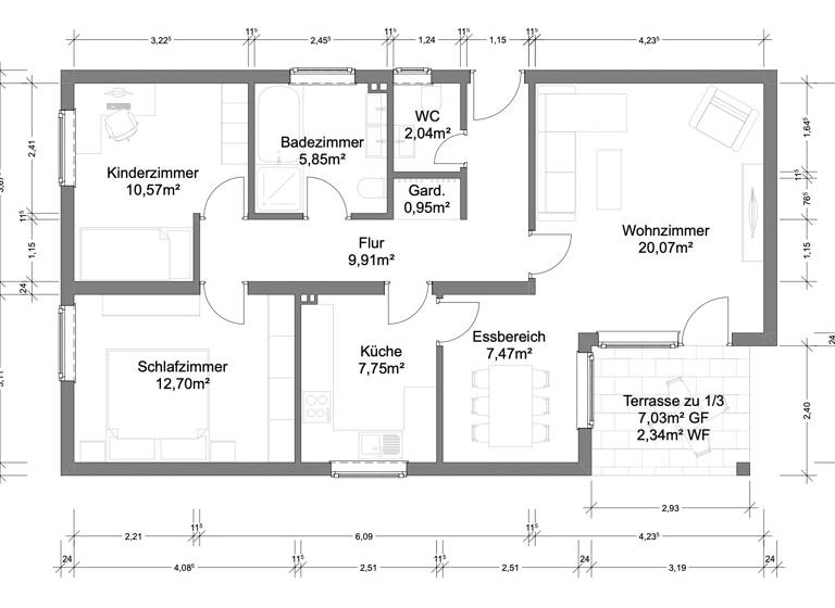 Wohnung zum Kauf 129.500 € 3 Zimmer 78 m²<br/>Wohnfläche Souterrain<br/>Geschoss Groß Berkel Aerzen 31855