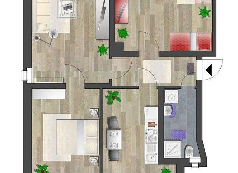 Wohnung zur Miete 442 € 3 Zimmer 69,4 m² EG Albrechtstr. 5 Sonnenberg Chemnitz 09130