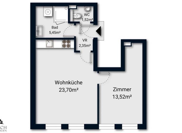 Wohnung zum Kauf - Erstbezug 222.000 € 2 Zimmer 46,5 m² 2. Geschoss Wien 1210