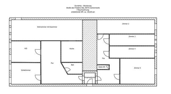 Wohnung zum Kauf provisionsfrei 140.000 € 7 Zimmer 150 m²<br/>Wohnfläche ab sofort<br/>Verfügbarkeit Straße des Friedens Gräfenhainichen Gräfenhainichen 06773