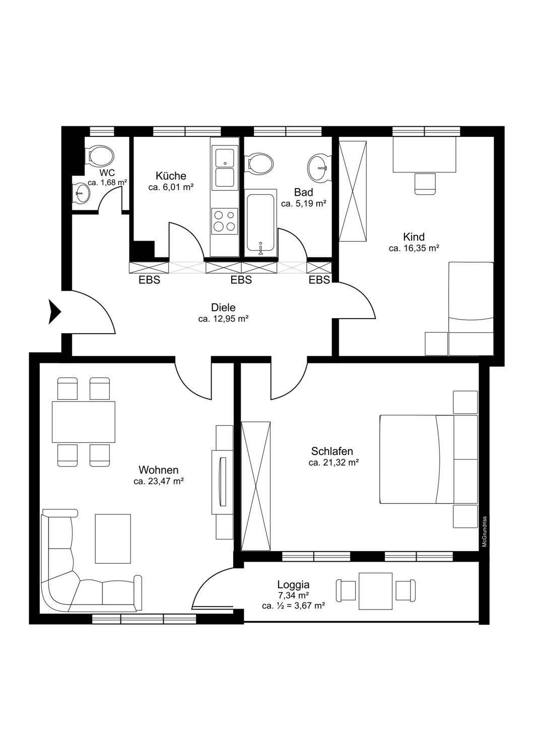 Wohnung zum Kauf 460.000 € 4 Zimmer 91 m²<br/>Wohnfläche 2.<br/>Geschoss ab sofort<br/>Verfügbarkeit Kirchheim Kirchheim 85551