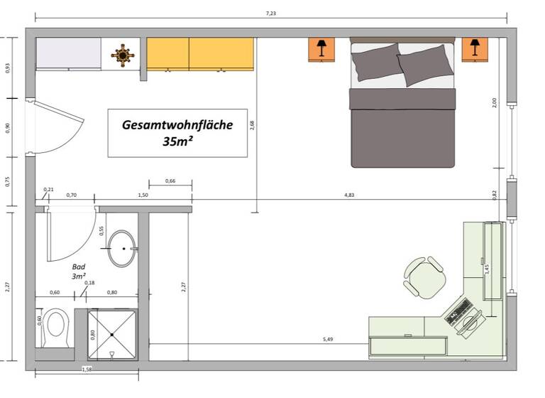Wohnung zur Miete 520 € 1 Zimmer 35 m² Geschoss 4/5 frei ab sofort Berner Straße 11 Heuchelhof Würzburg 97084