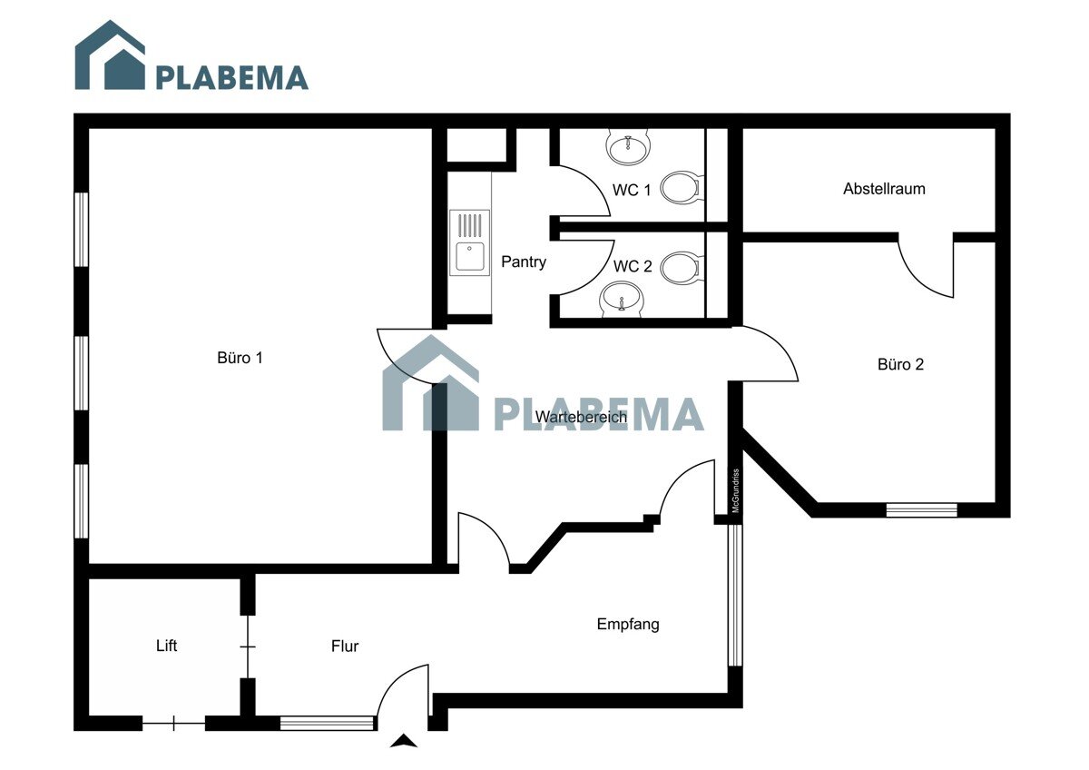 Bürofläche zur Miete 1.100 € 3 Zimmer 90,6 m²<br/>Bürofläche Arsenalstraße 7 Paulsstadt Schwerin 19053