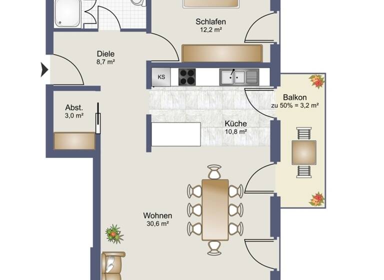 Wohnung zum Kauf - Erstbezug 739.000 € 3 Zimmer 85 m² 2. Geschoss Happing Rosenheim 83026