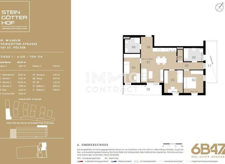 Wohnung zum Kauf - Erstbezug provisionsfrei 352.500 € 4 Zimmer 83,3 m² Teufelhof St. Pölten 3100