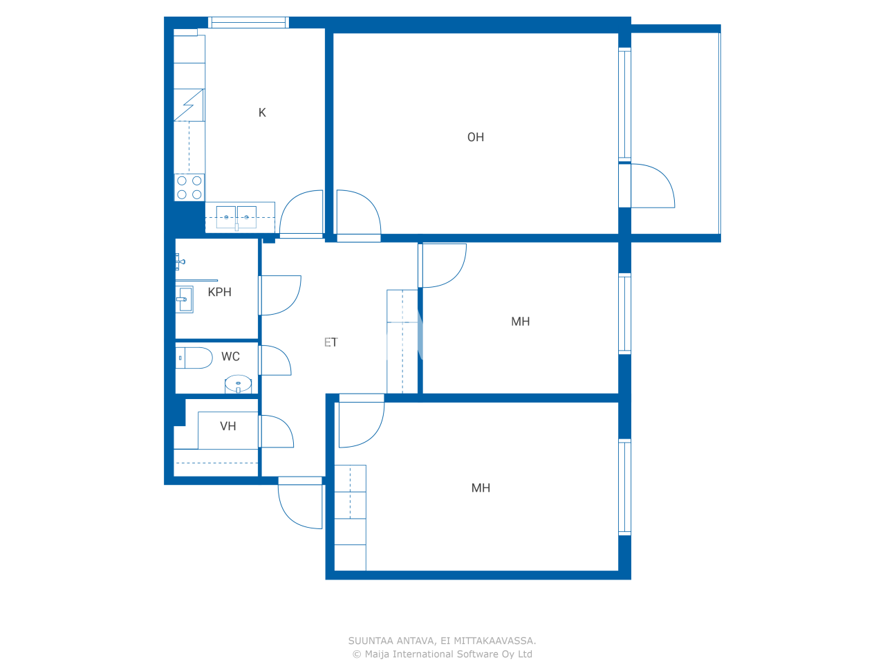 Studio zum Kauf 139.000 € 3 Zimmer 75 m²<br/>Wohnfläche 1.<br/>Geschoss Petkeltie 4 Turku 20540