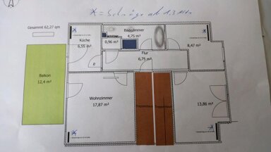 Wohnung zur Miete 500 € 3 Zimmer 62 m² 2. Geschoss frei ab sofort Wörthstr. 49 Friemersheim Duisburg 47229